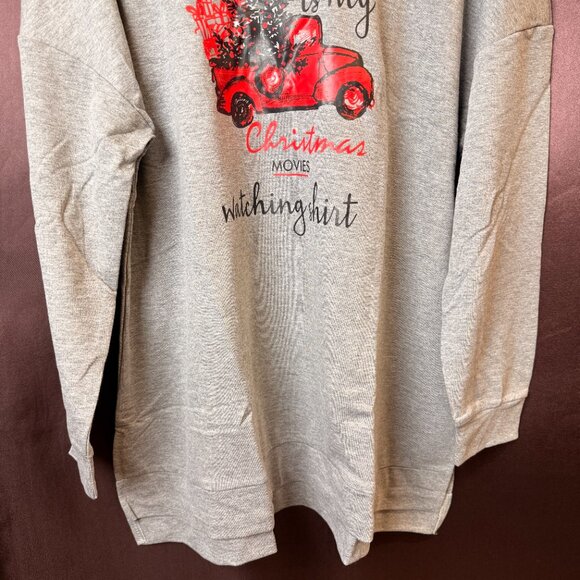 DOLNINE Women's 14W-16W Christmas Sweatshirt Side Slit Top Casual Pullover Shirt - Picture 7 of 12